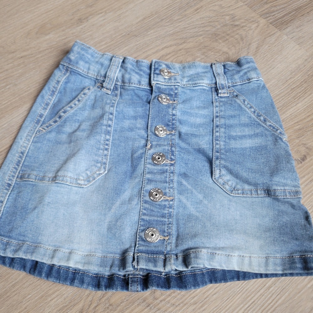 Jessica Simpson Girls Sammy Denim Skirt Size 7 Light Wash Blue Cotton Casual